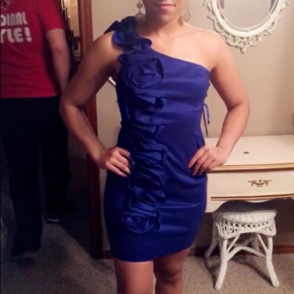 Blue short cocktail dress